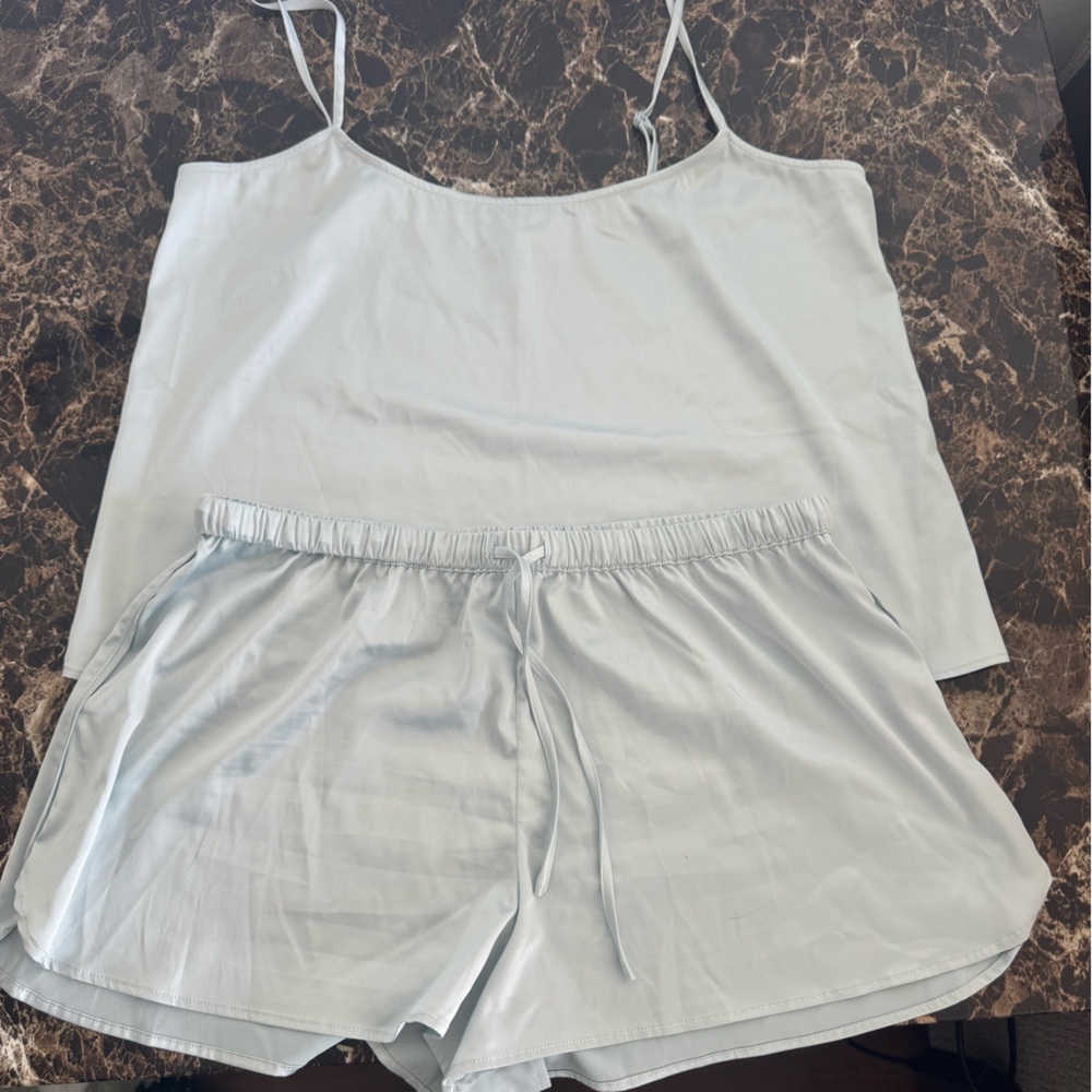 SKIMS ice blue pajama set